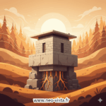 Illustration symbolique d’une entreprise sur des fondations solides en automne